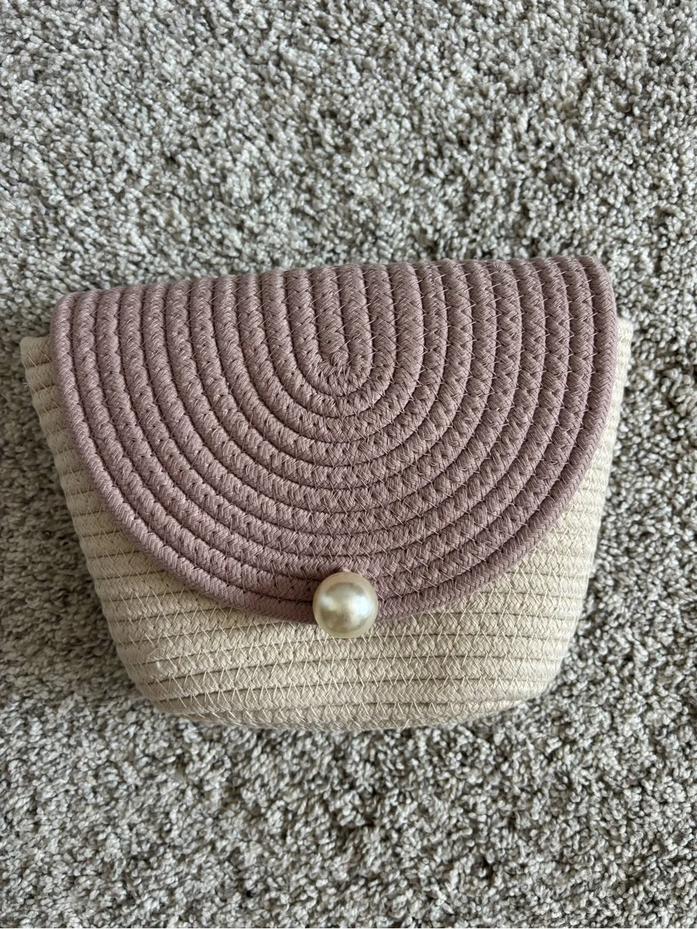 dusty rose & cream crossbody bag